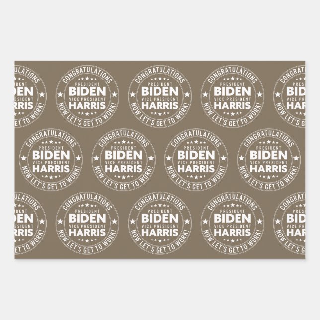 Glückwunsch Präsident Biden, VP Harris! Benutzerde Geschenkpapier Set (Vorderseite)