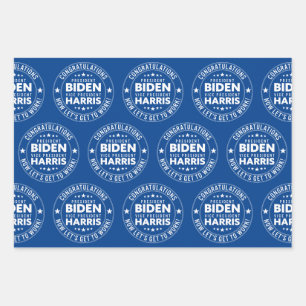 Glückwunsch Präsident Biden, VP Harris! Benutzerde Geschenkpapier Set
