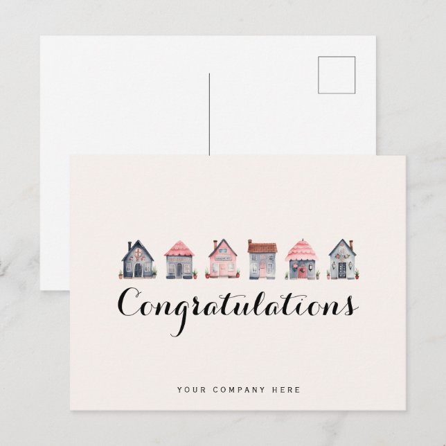 Glückwunsch Real Anwesen Neue Wohnung Postkarte (Vorne/Hinten)