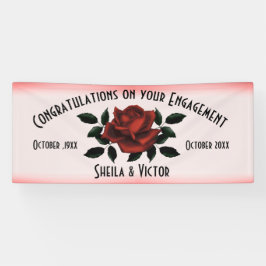 Glückwunsch Rote Rose Verlobung Banner