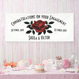Glückwunsch Rote Rose Verlobung Banner