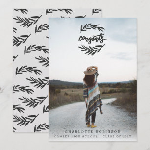 Glückwunsch SCHWARZEN UND WEISS Einladung