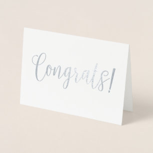 Glückwunsch! Silberfolie Gratulationskarte Folienkarte
