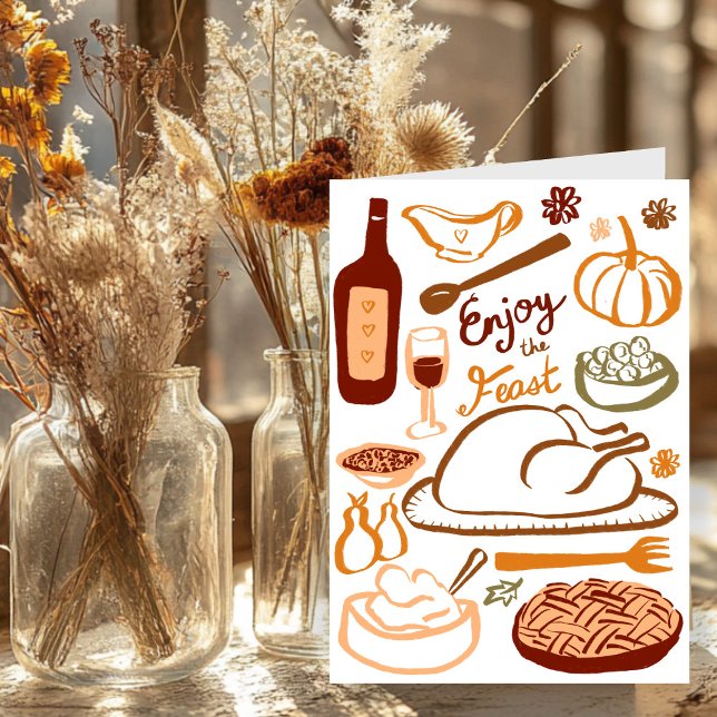 Glückwunsch Thanksgiving Großes Fest Urlaub Karte (Happy Thanksgiving Bountiful Feast Holiday Card
)
