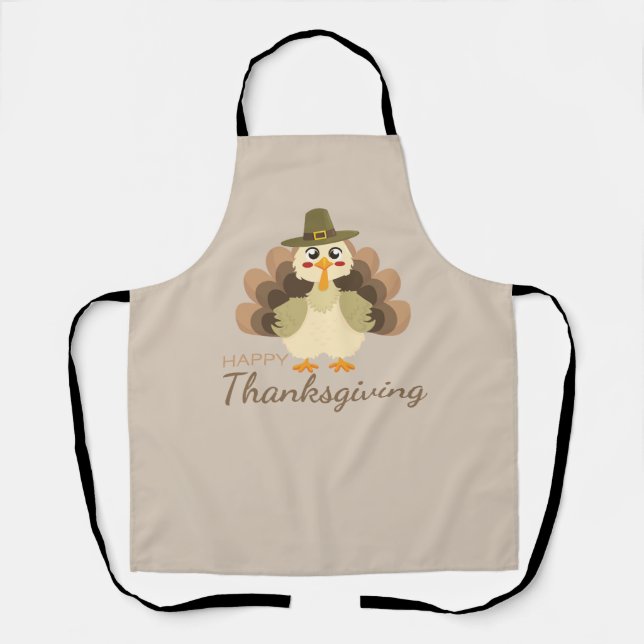 Glückwunsch Thanksgiving Niedliche Türkei Fall Bro Schürze (Vorderseite)