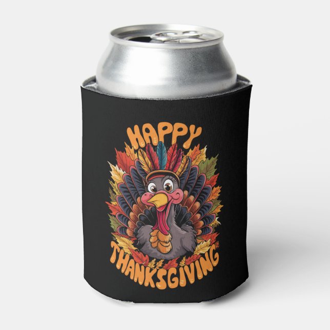 Glückwunsch Thanksgiving Türkei Familie Fall Dosenkühler (Kanne Vorderseite)