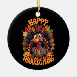 Glückwunsch Thanksgiving Türkei Familie Fall Keramik Ornament