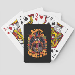 Glückwunsch Thanksgiving Türkei Familie Fall Spielkarten