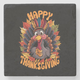 Glückwunsch Thanksgiving Türkei Familie Fall Steinuntersetzer