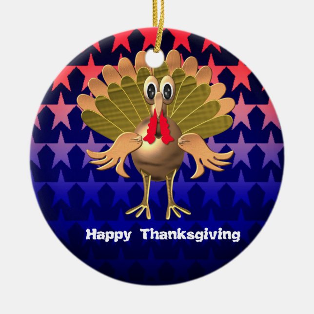 Glückwunsch Thanksgiving Türkei, Personalisiert Keramik Ornament (Vorne)
