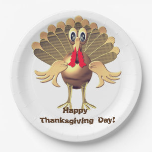 Glückwunsch Thanksgiving Türkei, Personalisiert Pappteller
