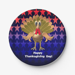 Glückwunsch Thanksgiving Türkei, Personalisiert Pappteller