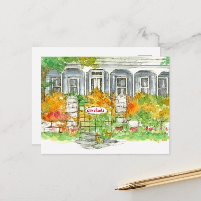 Glückwunsch Thanksgiving von Realtor Neuer Zuhause Postkarte (Vorderseite/Rückseite Beispiel)