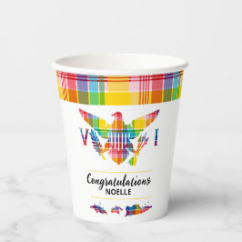 Glückwunsch U.S. Jungfrau Inseln Madras Flag & Isl Pappbecher