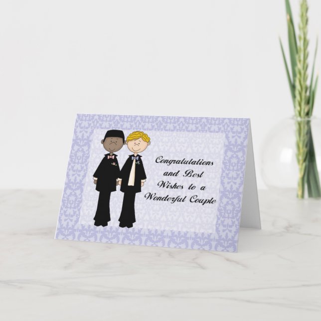 Glückwunsch und die besten Wünsche Gay Male Weddin Karte (Vorderseite)