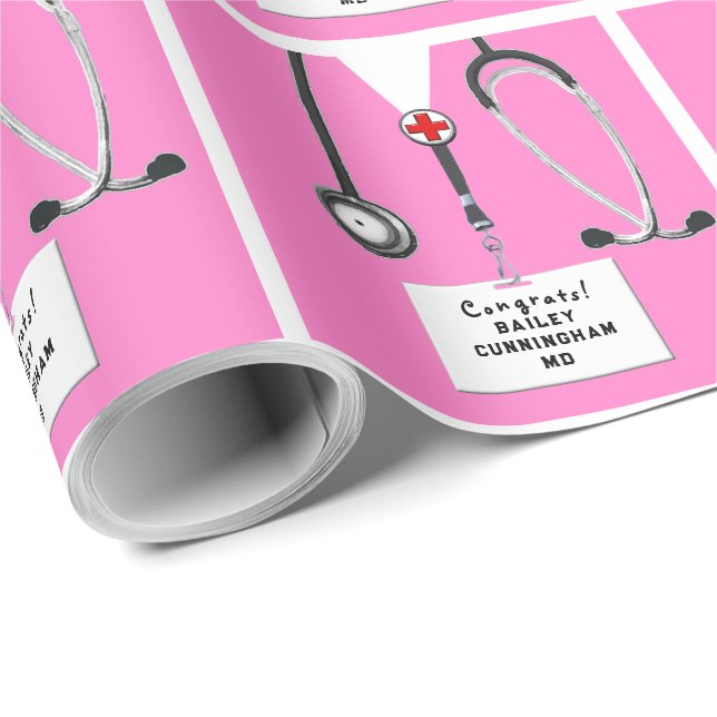 Glückwunsch von Ärzten Geschenkpapier (Rolleneckpunkt)