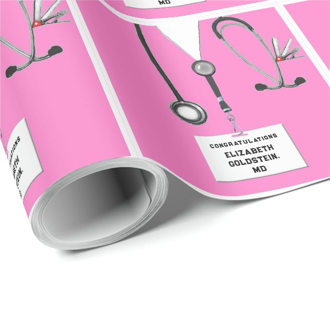 Glückwunsch von Ärzten Geschenkpapier (Rolleneckpunkt)
