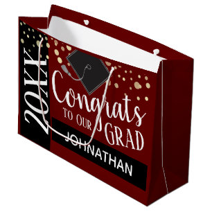 Glückwunsch zu unserem Grad Individuelle Name jed Große Geschenktüte
