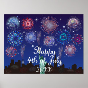 Glückwunsch zum 4. Juli in New York Poster