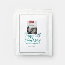 Glückwunsch zum 50. Hochzeitstag Foto Türkisfarben