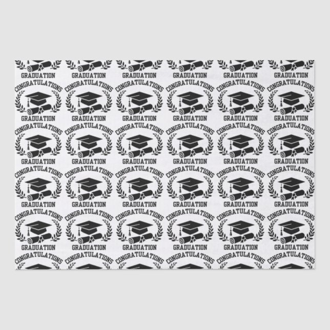 Glückwunsch zum Abschluss-Tissue Paper Seidenpapier (Vorderseite)
