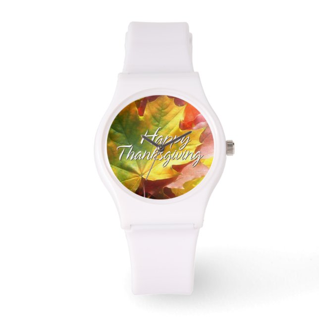 Glückwunsch zum Erntedankfest 7 Watch & Numerale O Armbanduhr (Vorderseite)