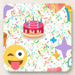 Glückwunsch zum Geburtstag Emoji Untersetzer