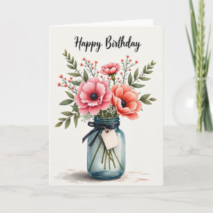 Glückwunsch zum Geburtstag Pink Bloom Karte