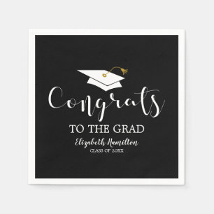 Glückwunsch zum Grad Grad-Cap-Chic-Abschluss Serviette