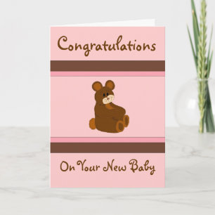 Glückwunsch zum rosa Baby Karte