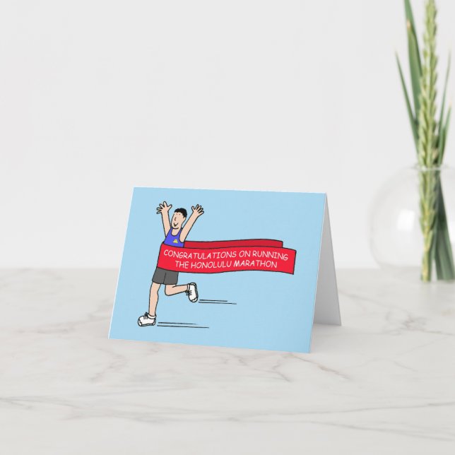 Glückwunsch zum Running Honolulu Marathon Karte (Vorderseite)