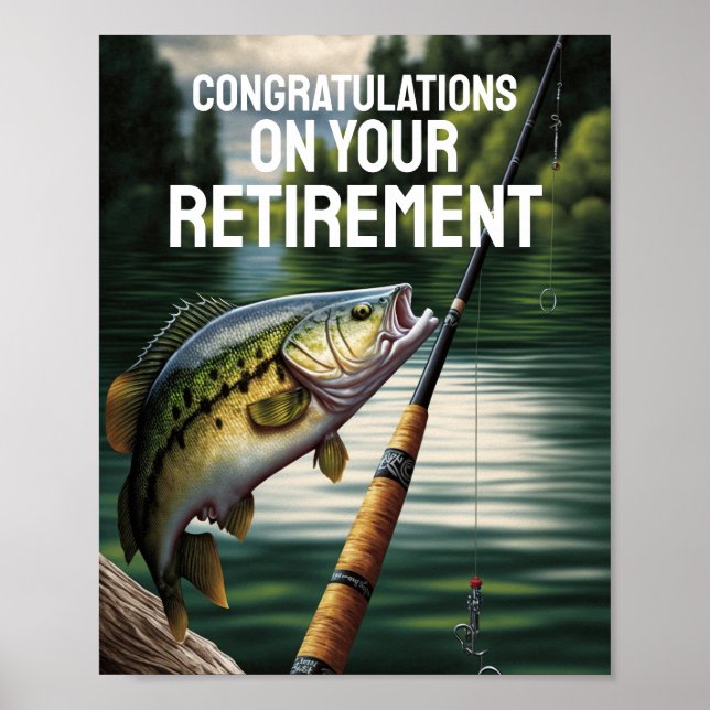 Glückwunsch zum Thema "Ruhestand Party Fishing" Poster (Vorne)