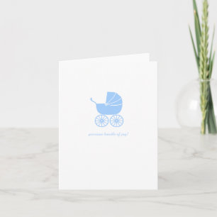 Glückwunsch zur Babyparty Karte Blaue Kinderwagen