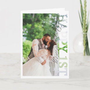 Glückwunsch zur ersten Hochzeitstag Fotokarte Dankeskarte