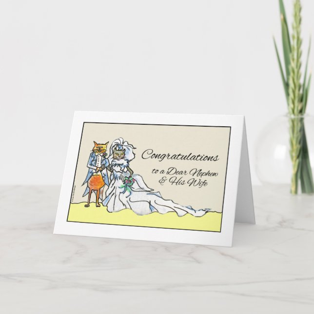 Glückwunsch zur Hochzeit für Nephew und seine Ehef Karte (Vorderseite)