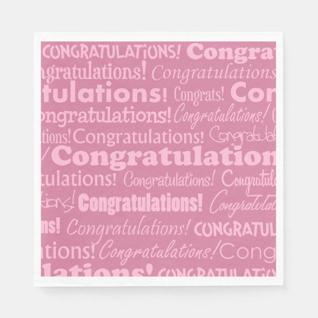 Glückwunsch zur Hochzeit in Rosa Napkins Serviette (Vorderseite)