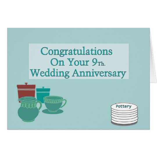 Glückwünsche auf Ihrem 9. Hochzeitstag Karte