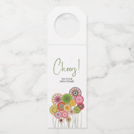 Glückwünsche auf Ihrem neuen Zuhause-Blume-Bouquet Flaschenanhänger