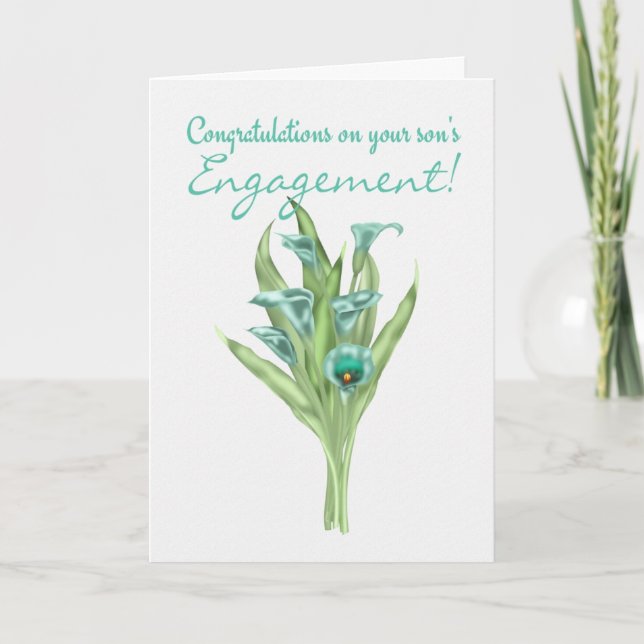 Glückwünsche auf Lilien die Verlobung Ihres Sohns Karte (Vorderseite)