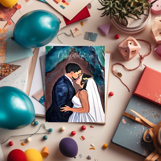 Glückwünsche | Couple's Wedding Kiss Karte (Von Creator hochgeladen)