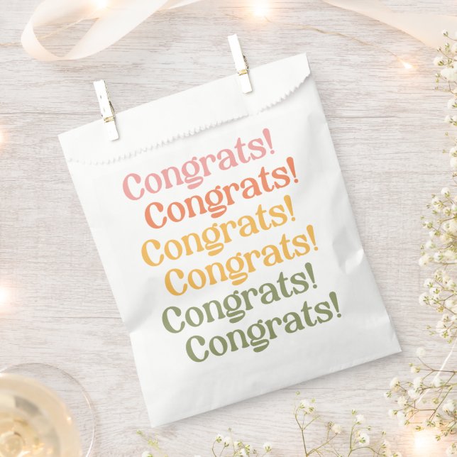 Glückwünsche Gelb und Grün für Retro-Typografie Geschenktütchen (Ausgeschnitten)