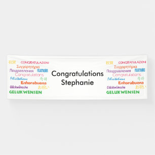 Glückwünsche in vielen Sprachen individuell anpass Banner