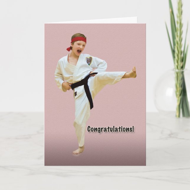 Glückwünsche, Karate-Gurt-Förderung, schwarz Karte (Vorderseite)