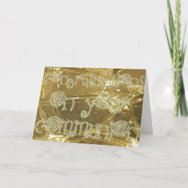 Glückwünsche Kommune Typografie Gold Glitzer Karte