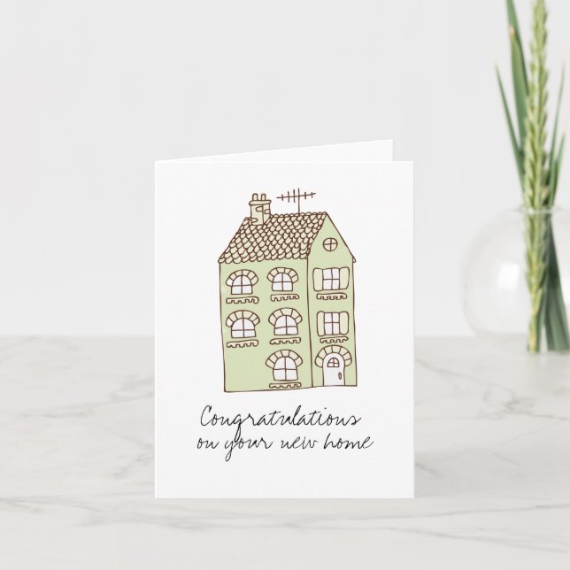Glückwünsche neue Zuhause-Anmerkungs-Karte Karte (Vorderseite)
