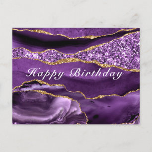 Glückwunschkarte Achat Lila Violett Gold Postkarte