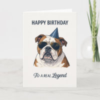 Glückwunschkarte englische Bulldogge zum Geburtsta