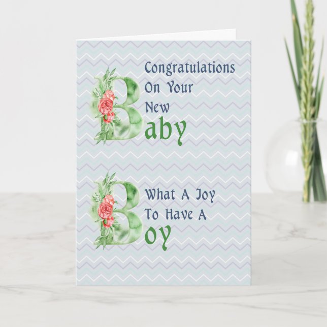 Glückwunschkarte für Baby Boy Karte (Vorderseite)