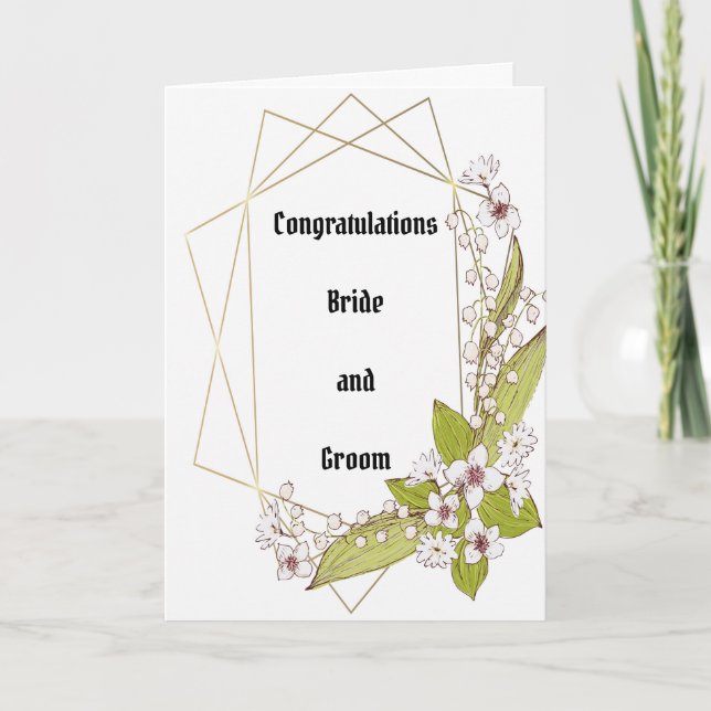 Glückwunschkarte für Hochzeiten mit Blume Dankeskarte (Vorderseite)