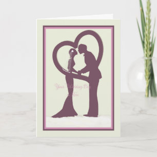 Glückwunschkarte für Hochzeiten mit Braut & Bräuti Karte